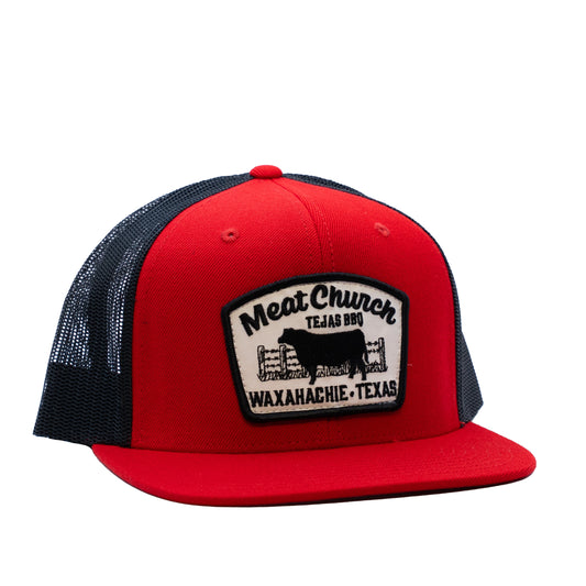 tejas-bbq-patch-hat-red-black-z3 RedMCwCowFlatBill.jpg